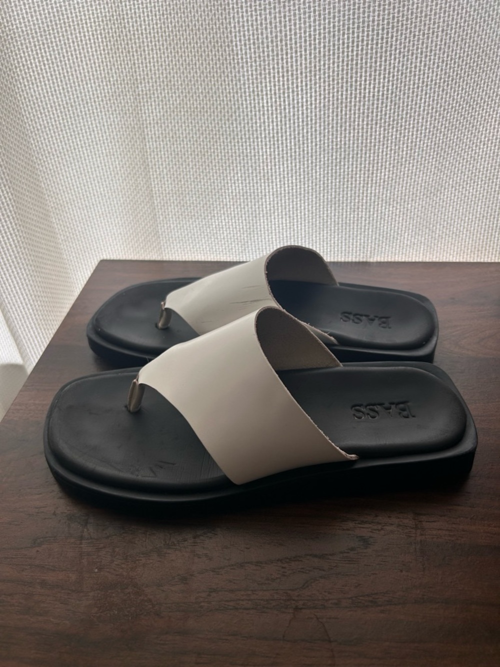 Minimalist Black and White Slide Sandals